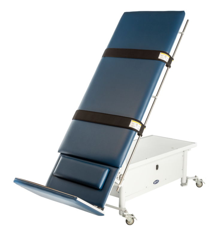 Tri W-G Hi-Lo Electric Tilt Table: Pearl Grey Base - Black Upholstery