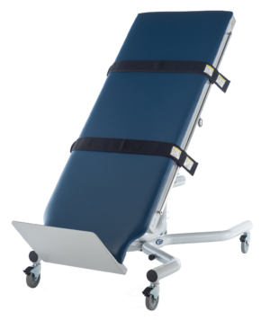 Tri W-G Heavy-Duty Electric Tilt Table - Motorized, 31X81.5 Tilt Table, Pearl Gray Base - Imperial Blue