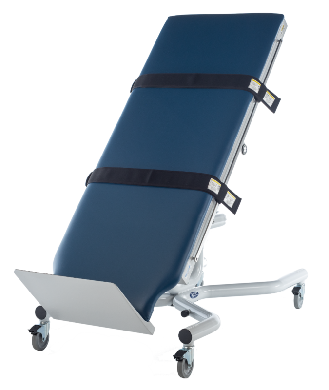 Tri W-G Heavy-Duty Electric Tilt Table - Motorized, 31X81.5 Tilt Table, Pearl Gray Base - Imperial Blue