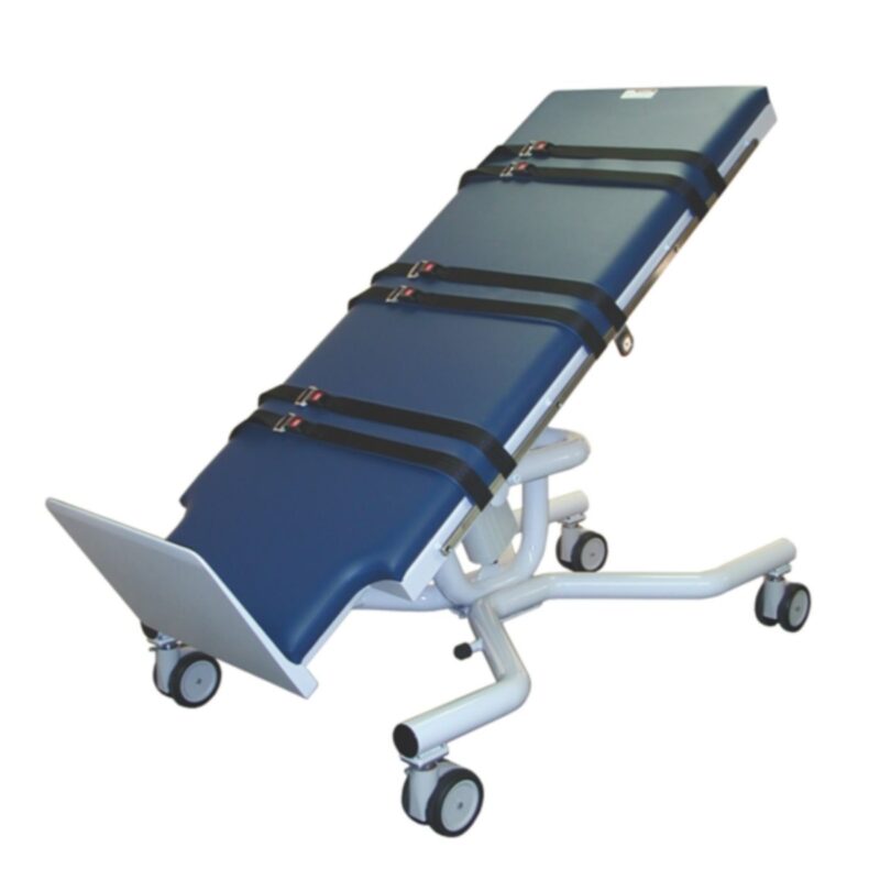 Tri W-G Bariatric Electric Tilt Table - Pearl Grey Base - Black Upholstery