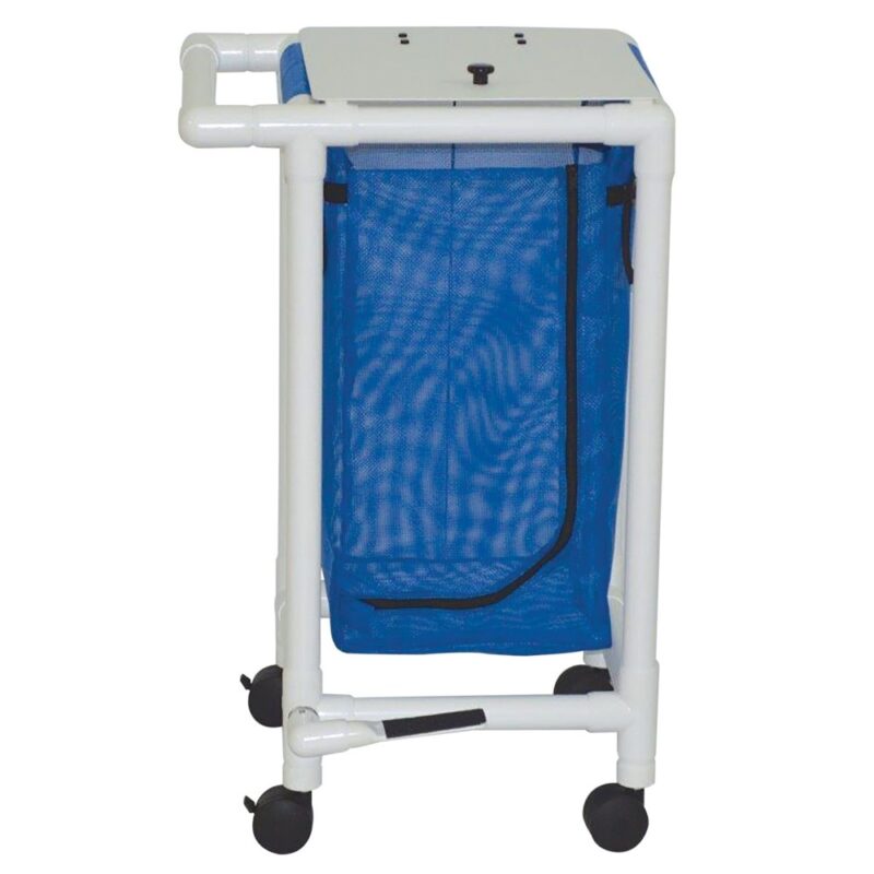 Single Bag Laundry Hampers - Jumbo -  White PVC - Forest Green