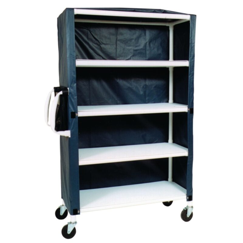 MJM Large Shelved Cart - Four-Shelf Cart, Mesh - Forest Green