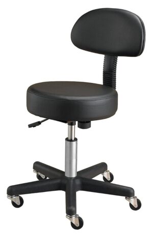 Pneumatic Therapy Stool with Backrest - Black
