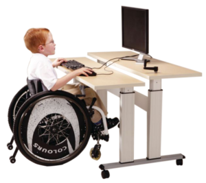 Bi-level Computer Workstation with ADA Signage