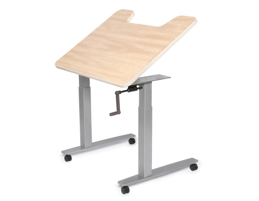 Table with Tilt Top & Recess - Crank Height Adjustable