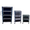 MJM Mini Shelved Carts - 4 Shelf, Linen, Mesh, Forest Green