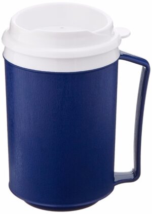 Sammons Preston Insulated Mug with Lid - Tumbler Lid - Blue - 12 oz. - Pack of 25