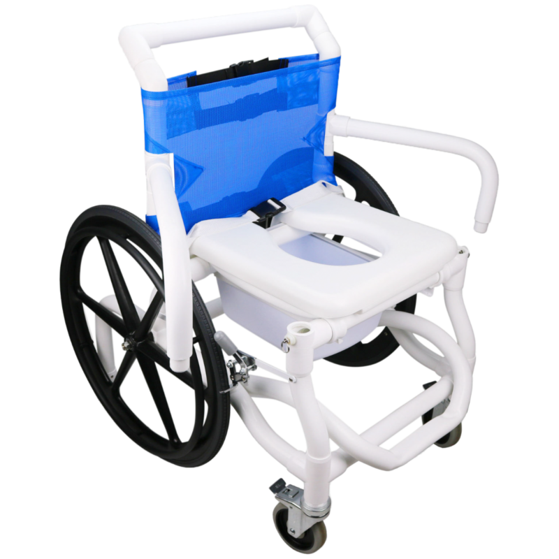 Self-Propelled Shower/Commode Chair with Swing Arms