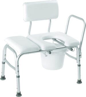 Carex Padded Transfer Bench with Commode