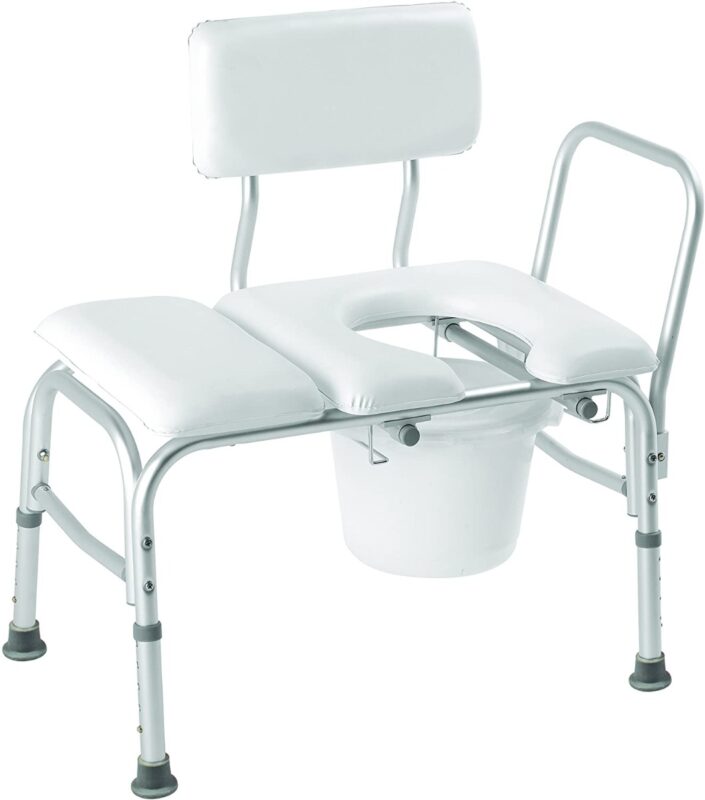 Carex Padded Transfer Bench with Commode